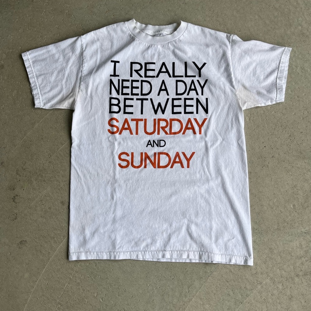 Link White Tee with Black and Orange Text